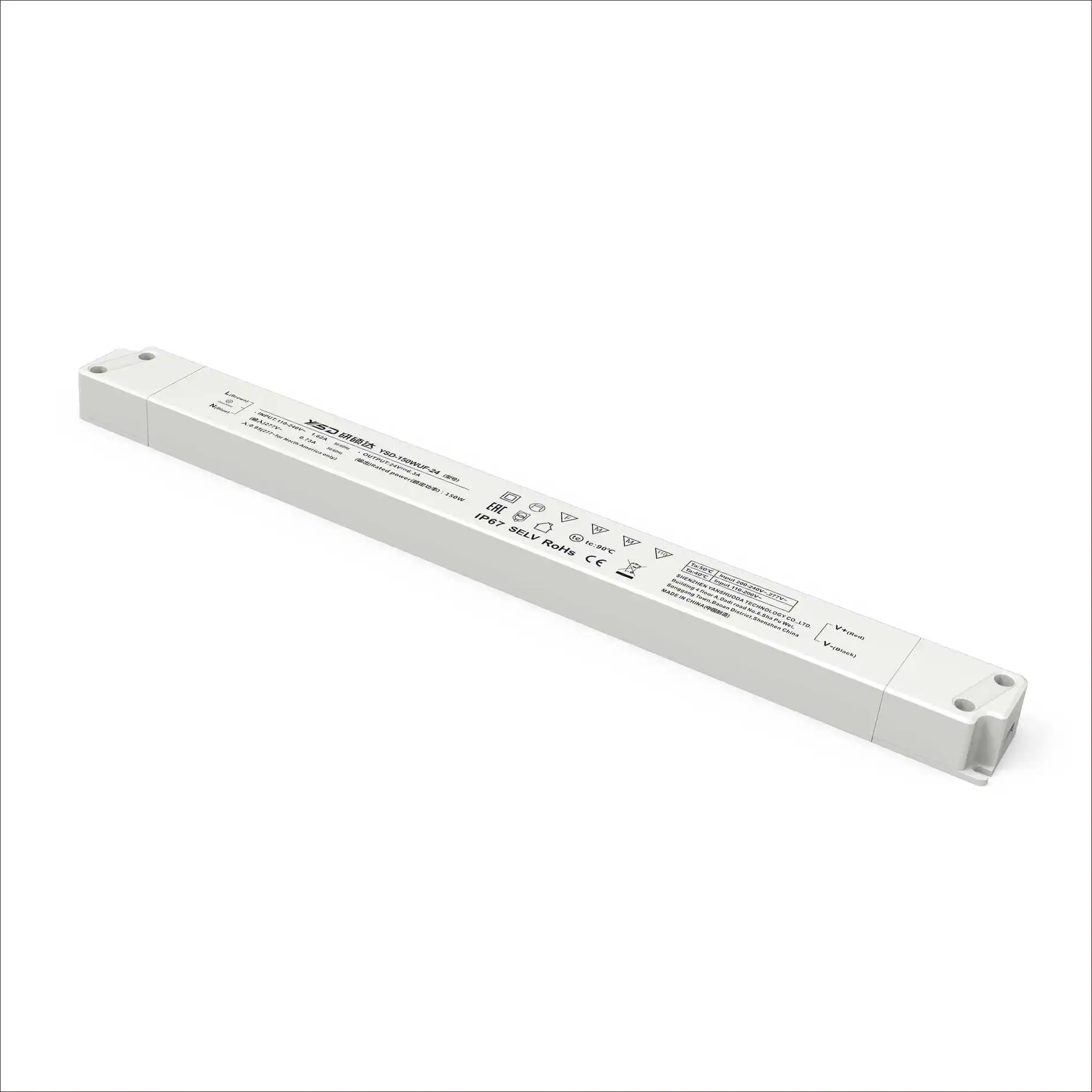 AC100-277V to DC 12v 24v led power supply High PFC 100w 200w led driver passed CE CB TUV BIS ROHS 5 year warranty