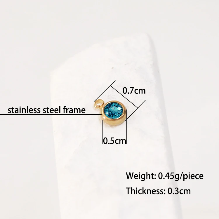 Trendy Birthday 12 Month Stainless Steel Birthstone Charm Stainless Steel Pendant Wholesale sign Diy Charms For Jewelry Making