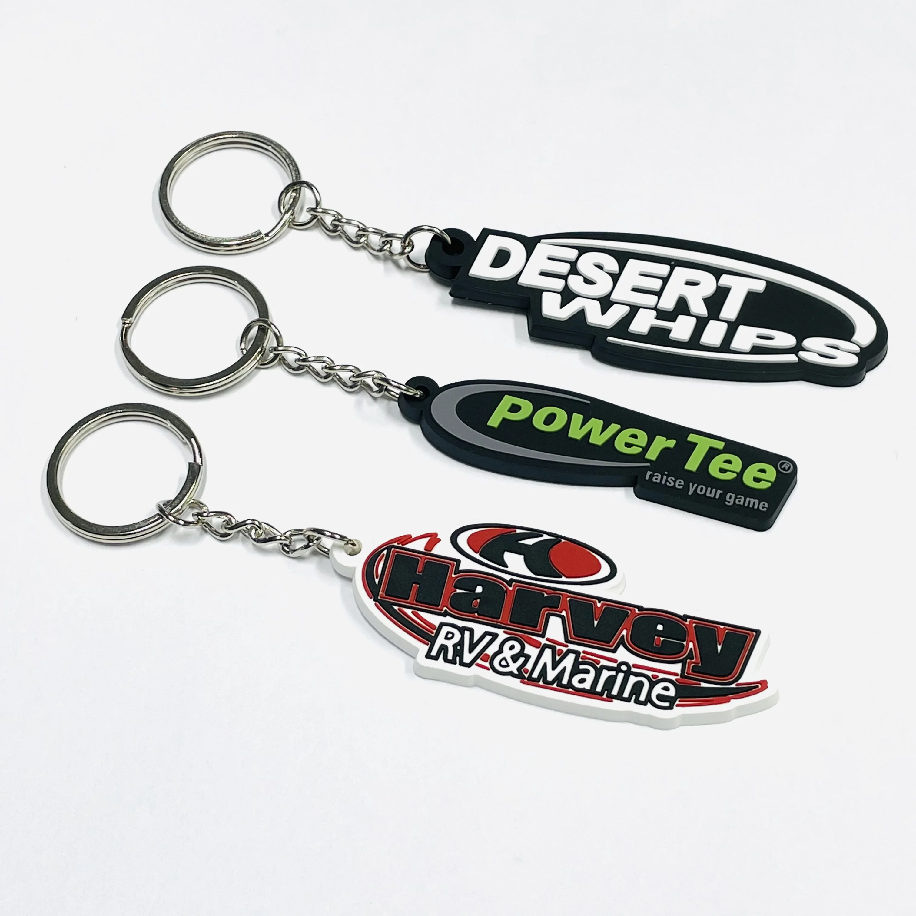 Wholesale personalized promotional logo 2D 3D soft rubber pvc key ring custom logo letter keychain for gift