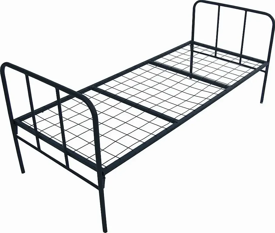 Wholesales Modern Classic Design Simple Iron Beds Black and White Hotel Bedroom Metal Beds