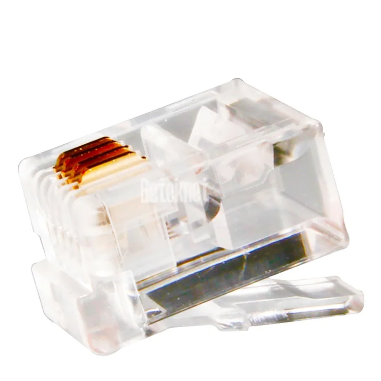 100 Pack ethernet RJ11 RJ12 connector 6P4C 4P4C modular plug UTP connectors Telephone modular plug connecter