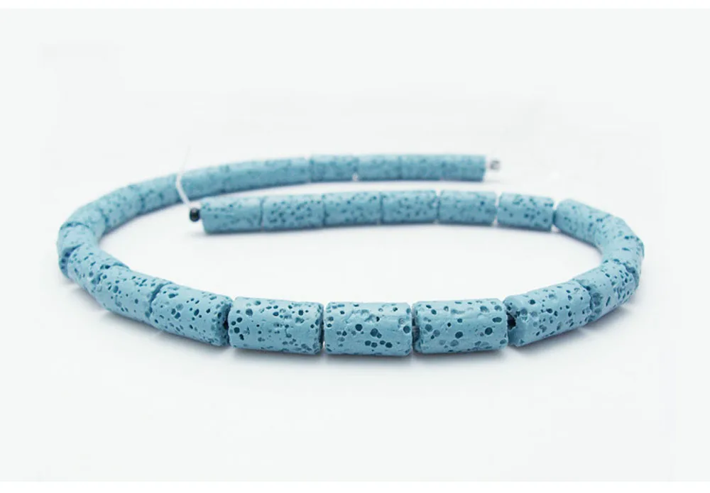 column shape lava natural stone loose beads for jewelry making full strand wholesale