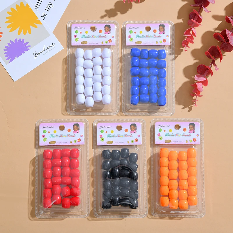 Hot selling Macaroon colorful Hair clasp barrel beads large hole beads hair accessories transparent color decoration for braids