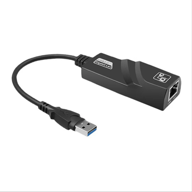 Jasoz 10/100/1000M USB 2.0 3.0 USB C Type C RJ45 Gigabit Ethernet adapter Usb3.0 To Network Card Black