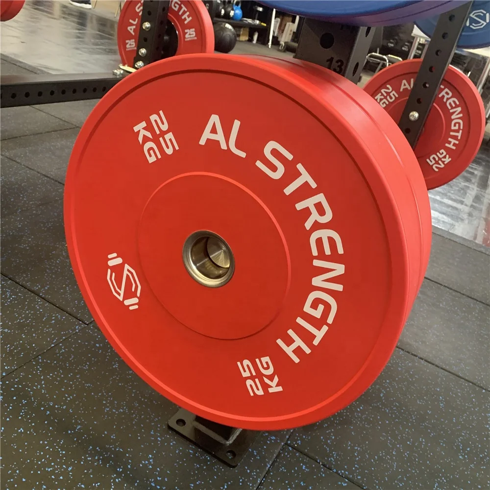 Rubber Solid Barbell Weights Flexible Discs Color Training Bumper Discs