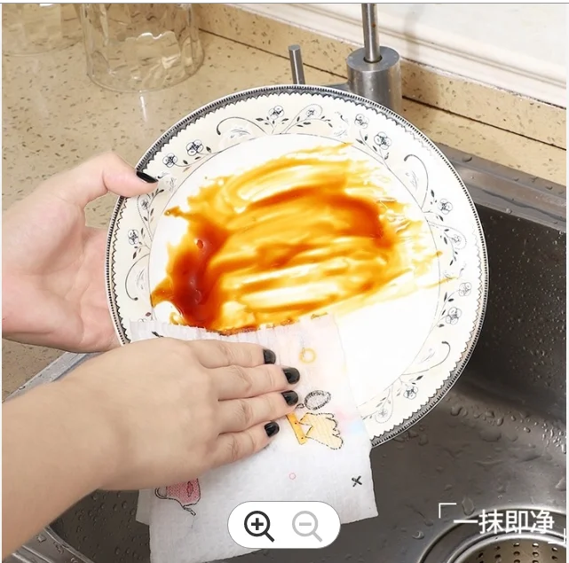 OEM High Quality Kitchen Paper Lazy Rag Dry and Wet Can Be Absorbent Washing Oil Free Virgin Wood Pulp Toilet Tissue Paper 1 Ply