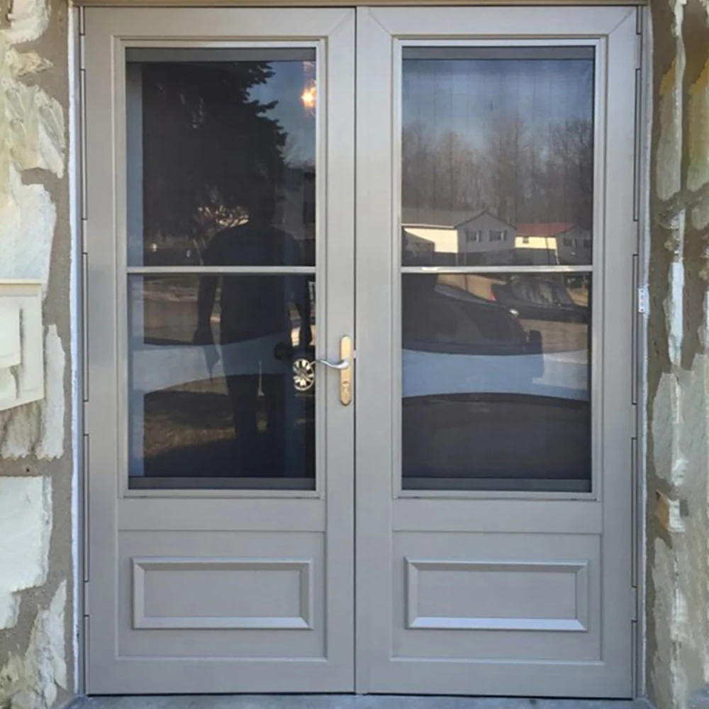 aluminum small double leaf exterior fireproof glass door