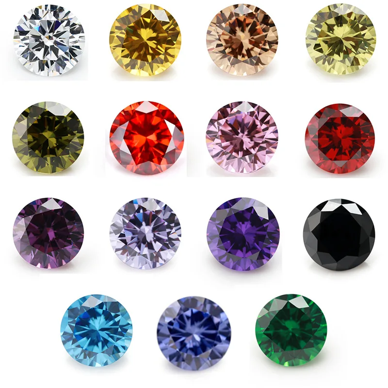 Pink color loose 3mm round signity cz loose stone