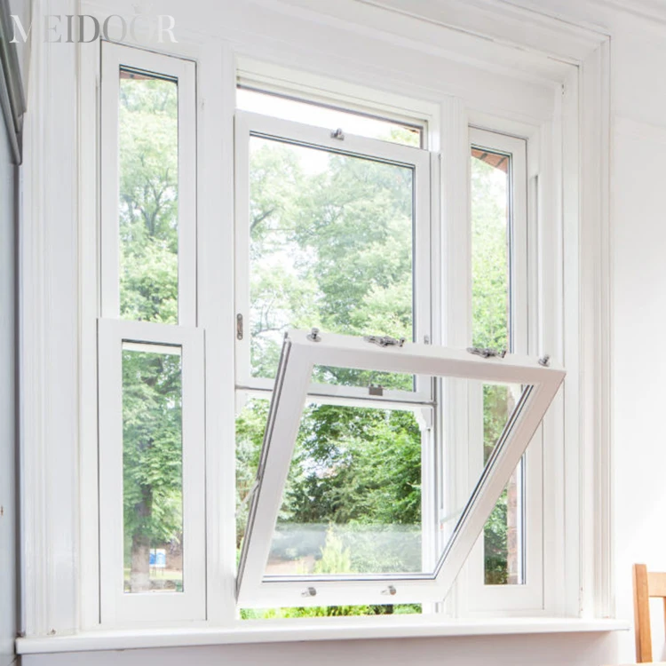 Custom impact hurricane window american triple pane Aluminum Glass black top hung window with screen Single Double Hung Windows