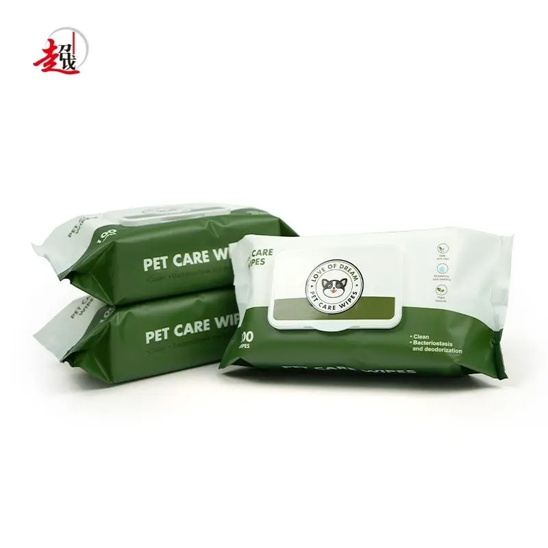 Eco-Friendly Bio Degradable Custom Label Printed Organic Water Pet Wet Wipes for Dog Wet Tissues