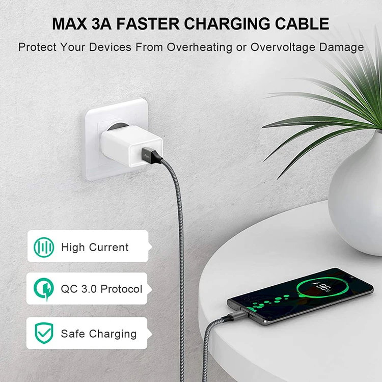  Конкурентоспособная цена от китайского производителя Usb Type C кабель для быстрой зарядки мобильного телефона на