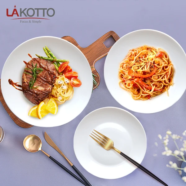 Home Ultra Round Opal Glass Break and Chip Resistant Dinner Plates