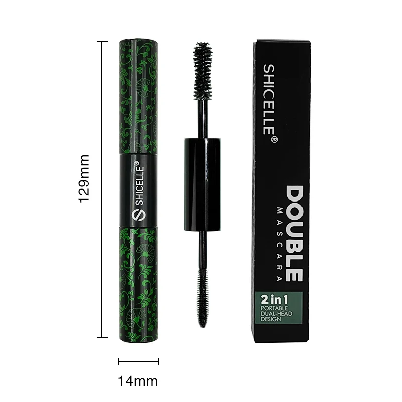 SHICELLE  Delivery fast  double head 2 In1 Eye Lash Black Waterproof 4d Silk Fiber Eyelash Mascara