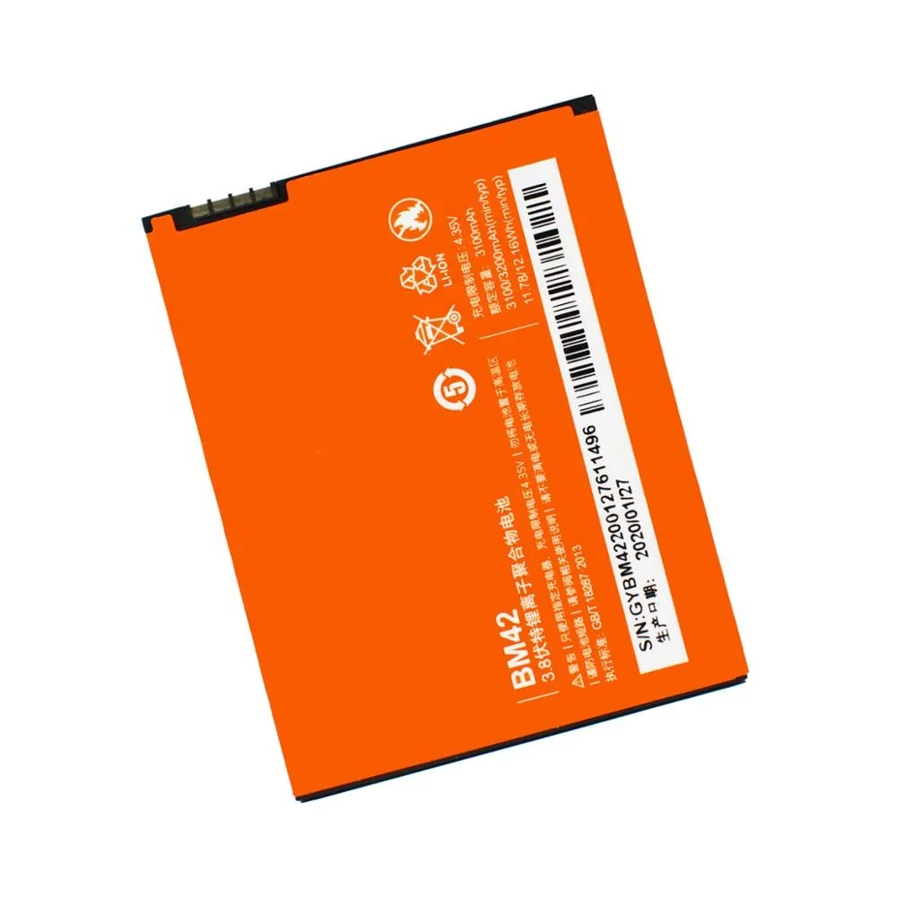 For Xiaomi Redmi Note Battery BM42 New High Quality 3100mah Li-on Battery Replacement For Hongmi Note / Xiaomi Red Rice Note