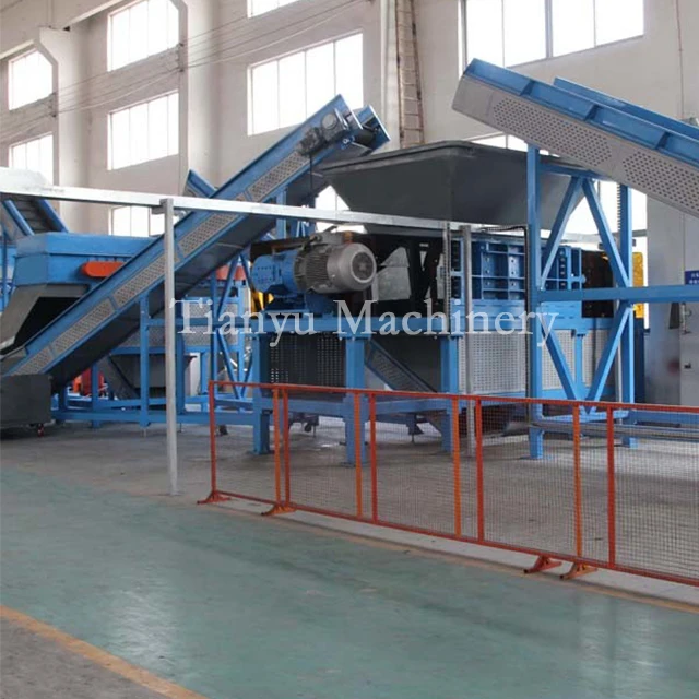 Automatic Used Motorcycle Truck Car Bike Tire Shredder Crusher Rubber Crumb Making Machine Waste Tyre Recycle Production Line