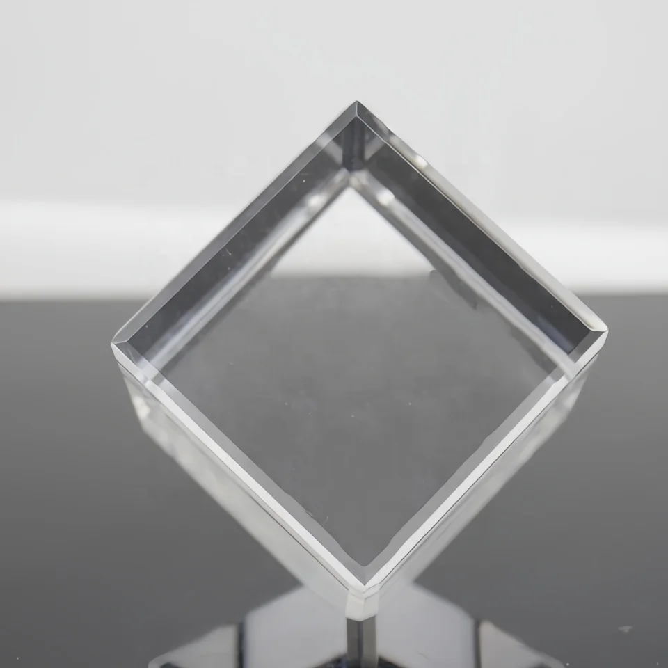 new products K9 glass cube/block gift 3d laser crystal with led light base
