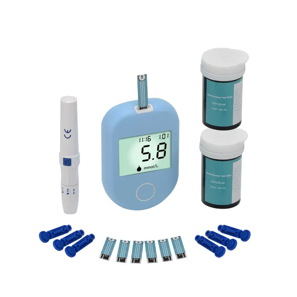 
Blood Glucose Meter Blood Sugar Monitor Glycuresis Monitor for Glucometer Diabetic 50 Test Strips Lancets 