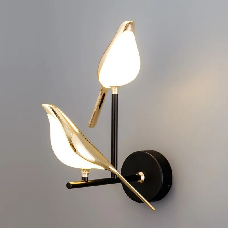 Magpie Creative LED Wall Lamp Modern and Solar Bird Living Room Bedroom Nordic Designer Touch Light