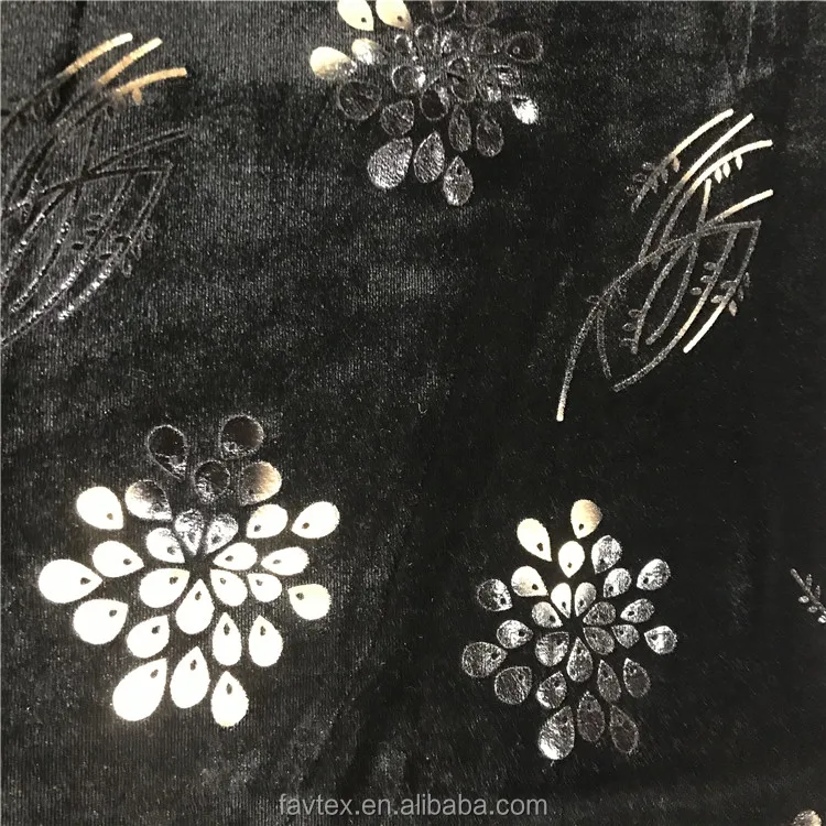 Polyester Spandex Silver Shiny Korean Velvet Fabric