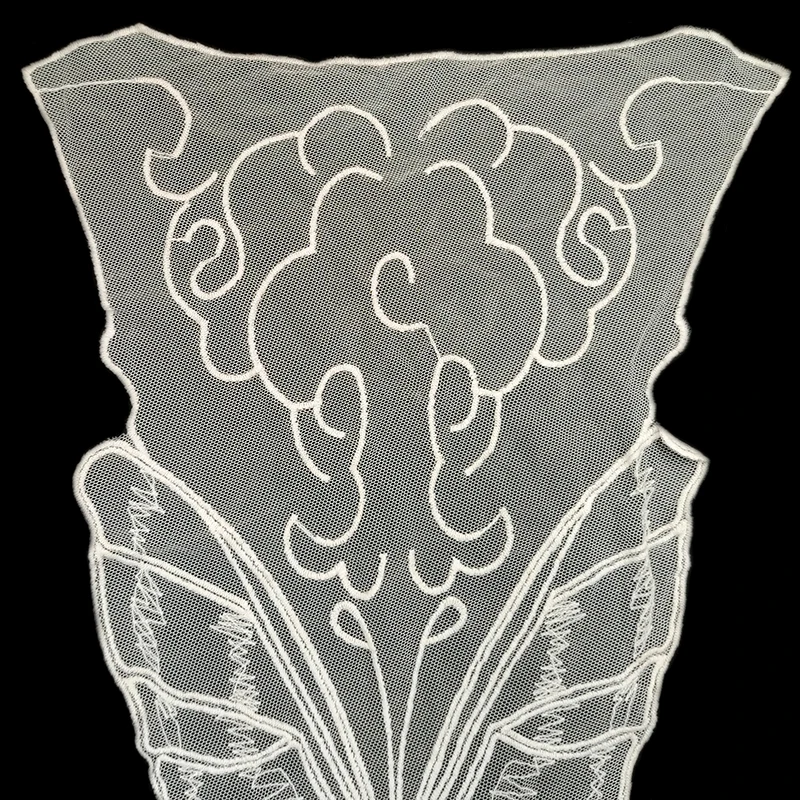 Net fabric embroidered back false collar transparent lace piece cotton thread water soluble embroidered nightwear accessories