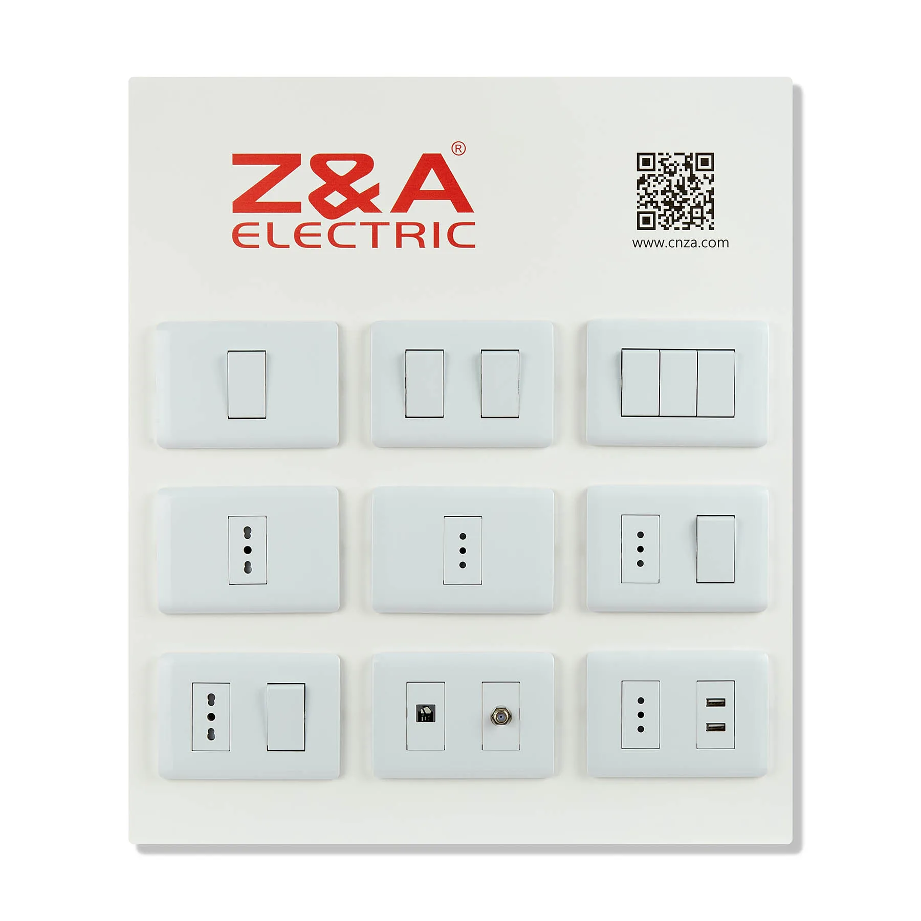 TB1118W TB Series White color Z&A ZA Electric wall  socket of lan