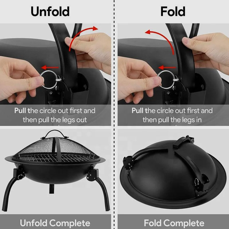 Customized Color With Tripod Leg Best Selling Bonfire Fire Pit Camping Fire Pit Portable