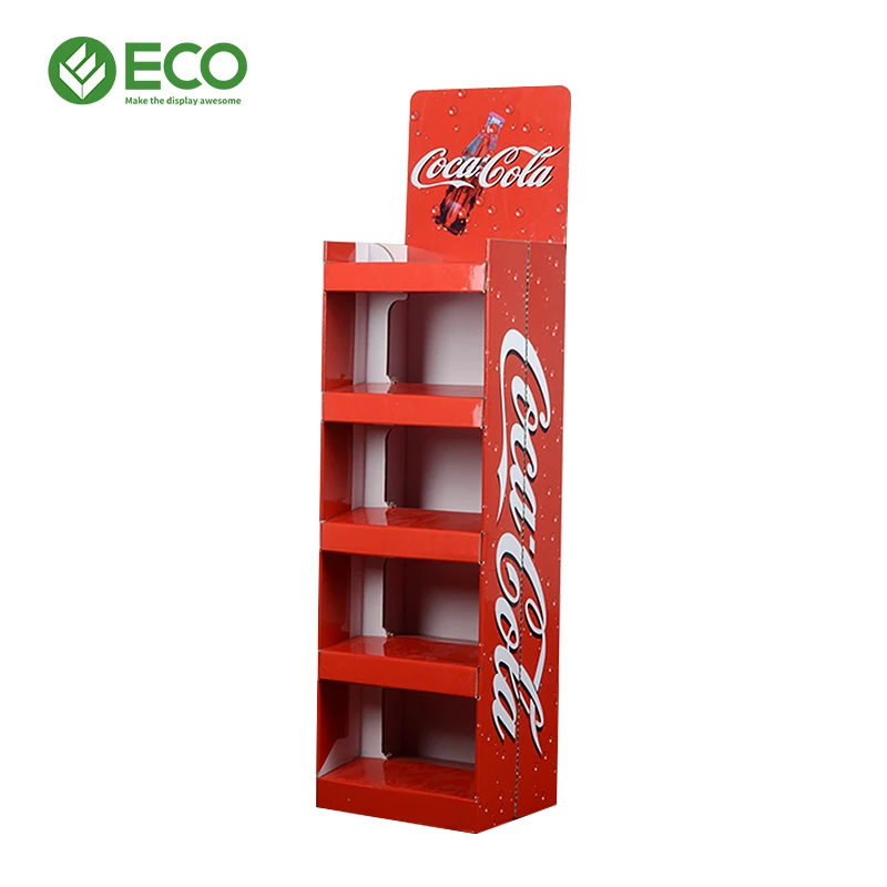 Custom Auto Lift Display Stand Supermarket Floor Standing Retail Rack Automatic Rising-Lowering Cardboard Stand Recyclable