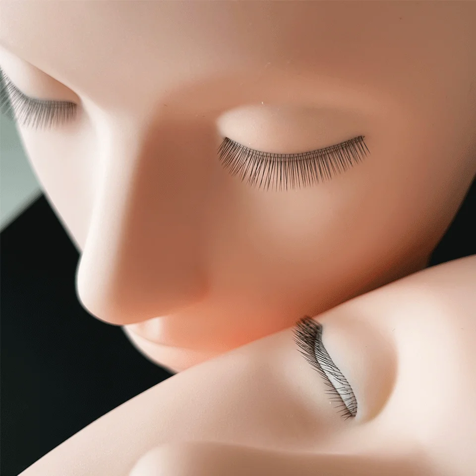 Wholesale Eyelash Extension Kits Eyelash Extension Silicone Mannequin Model Head with 3 Layers Lash Training Practice Mannequin