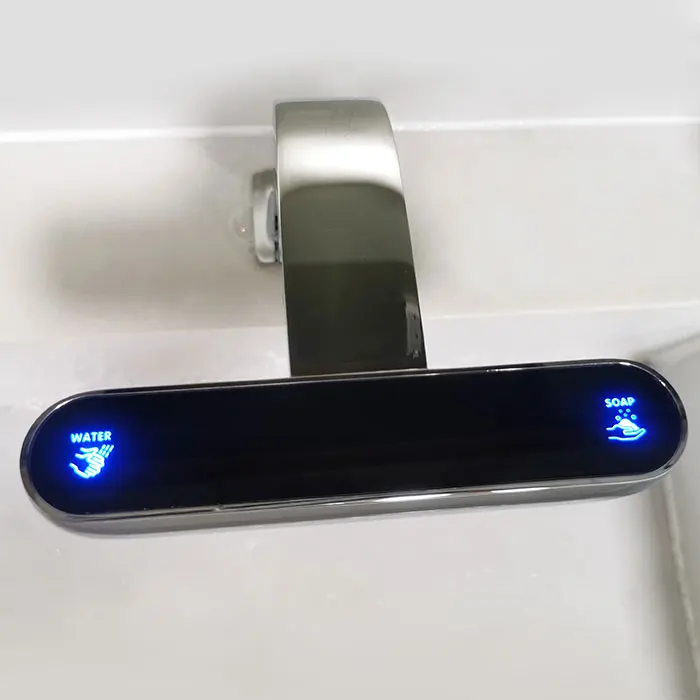 Deck mounted combination brass and automatic sensor foam soap dispenser