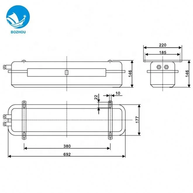 Exd IIC T4  Steel IP56 Marine Explosion-proof Fluorescent Light CFY21-2