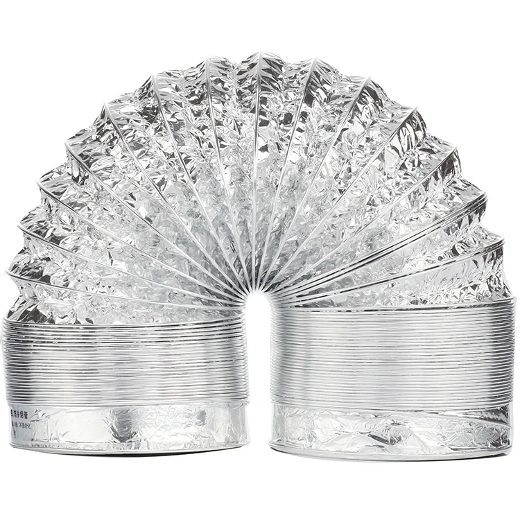 Air conditioner aluminium foil pipe rectangular flexible duct connector  insulated flexible duct