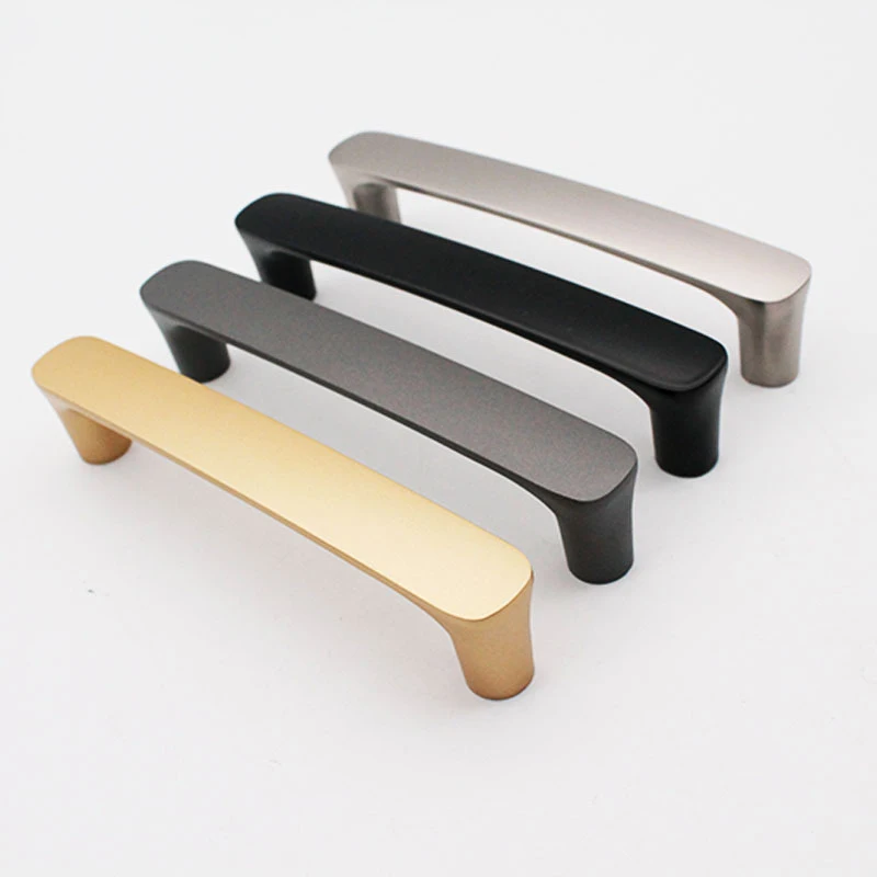 Flat Black Furniture Handle Round Foot Cabinet Arch Aluminium alloy Pull