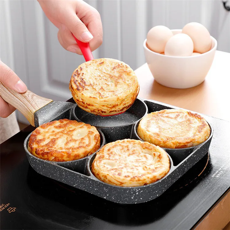 Wholesale Egg Frying Pan Nonstick Pancake Pans 4 Cups Hole Cookware Pancake Omelette Pan Aluminium Alloy Egg Cooker