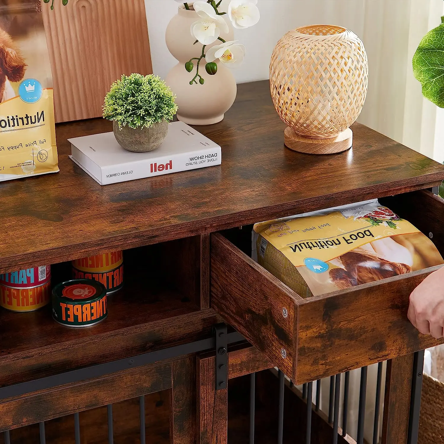 2023 New Style Mobile xxxl Heavy Duty Metal Square Tube Crate For Dog of cabinet furniture style dog cage