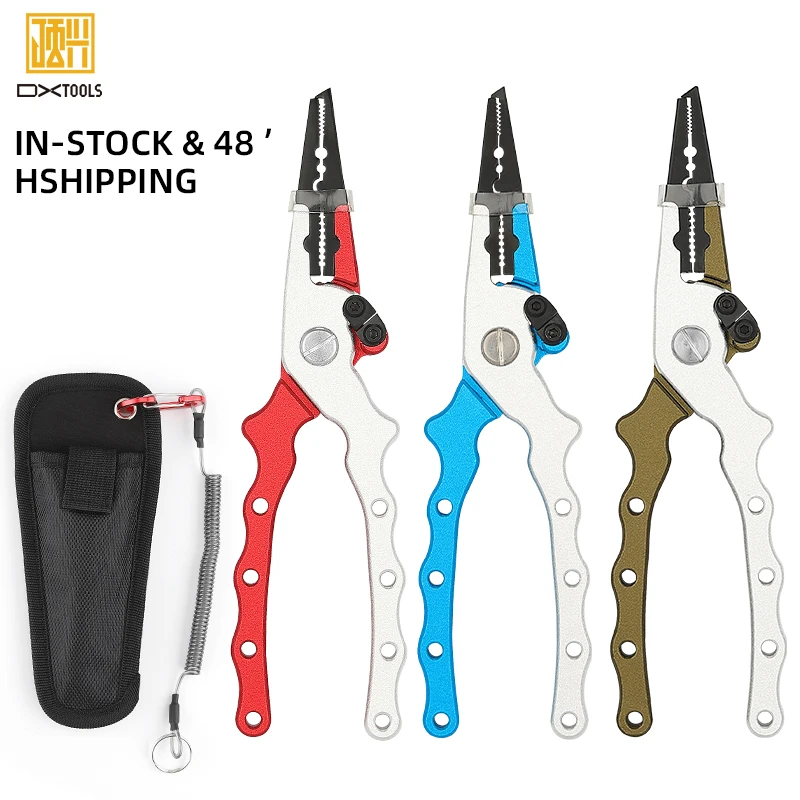 Wholesales Fishing Pliers Aluminum with Sheath and Lanyard Aluminum Fishing Pliers In Stock