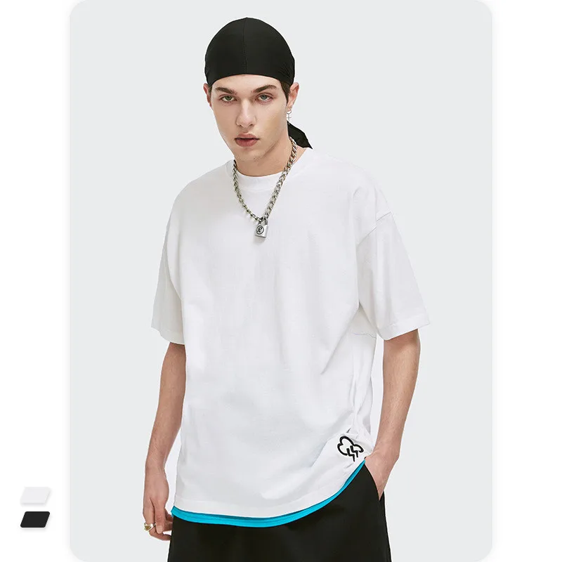 Korean Tshirt Led T-Shirt Light Up Long Line Longline Mens Tee Mercerized Cotton Luxury T Shirt