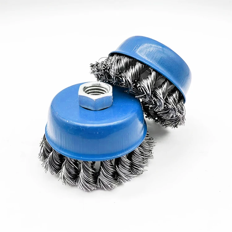 Twisted knot steel wire cup brush crimped wire cup Brush for grinder Industry clean