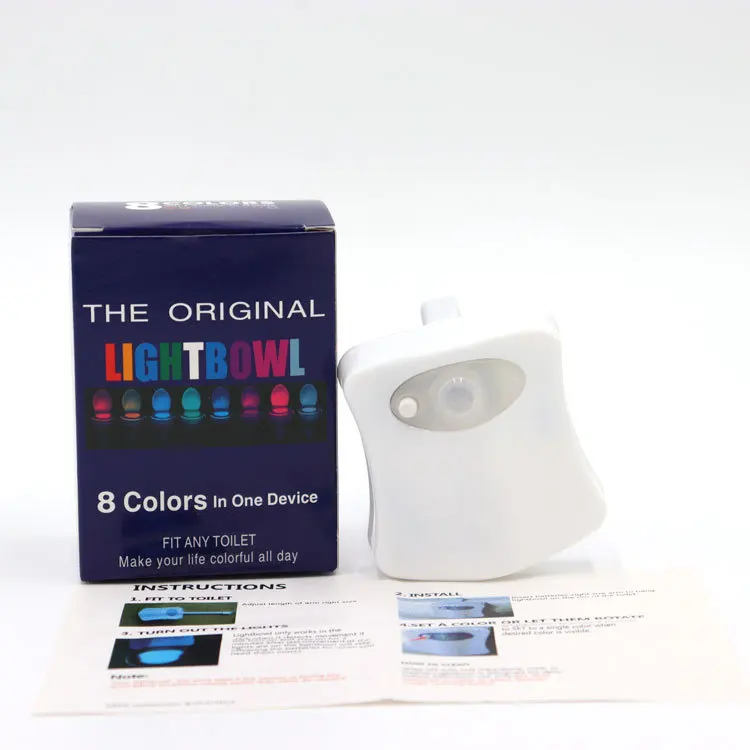 Smart PIR Motion Sensor Toilet Seat Night Light 8 Colors Waterproof Backlight For Toilet Bowl LED Luminaria Lamp WC Toilet Light