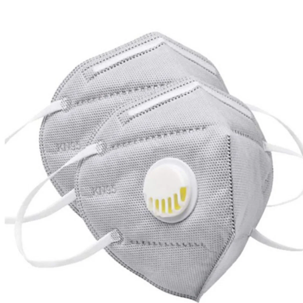 KN95 Disposable Respirator Masks with Valve 6-layer Activated Carbon Air Filter Design Safety Mask for Protection