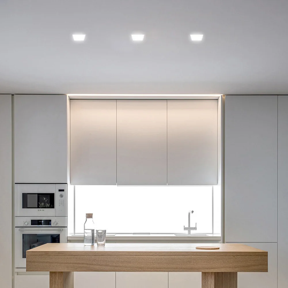 2023 Factory Price Indoor Lighting Recessed Suspending Square Flat Led Panel Light For Home Shopping Hospital Workshop