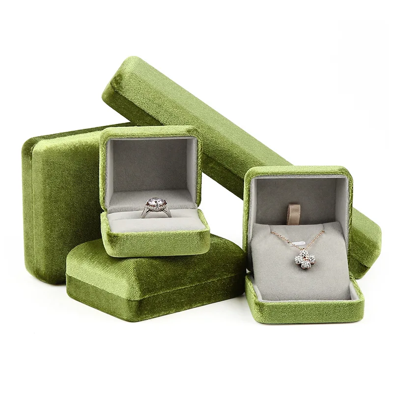 brown color jewelry box velvet necklace jewelry boxes custom packaging box with logo printing