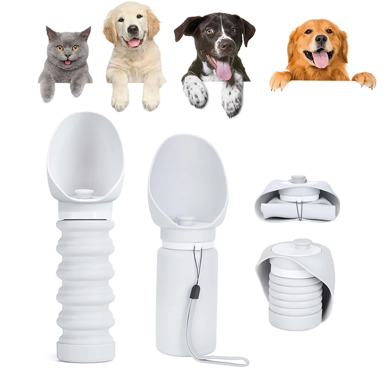 Custom Hot Sale New Arrival Idea 2024 550ml 750ml Travel Walking Silicone Dispenser Dog Accessories Supplies Pet Water Bottle