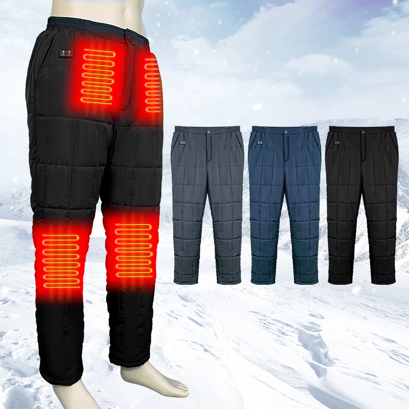 Rechargeable Battery USB Electrics Heating Pants Far Infrared High Waist Cotton Trousers Winter Warm Smart Heated Pants for men