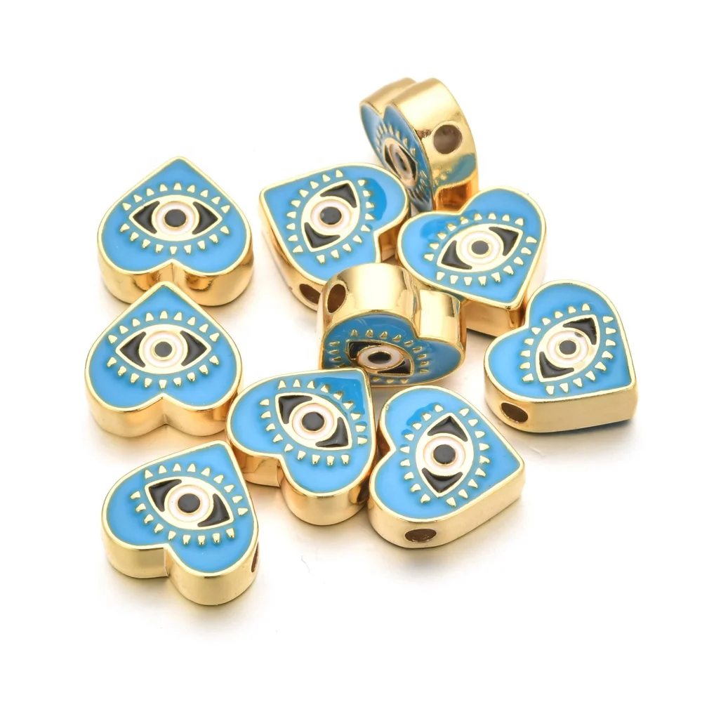 Classic Jewelry Making Cute DIY Greek Eye Charms Handmade Colorful Enamel Evil and Eye Charms Beads