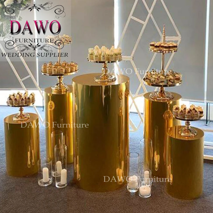 Wedding and party used  cylinder white acrylic  plinth stand
