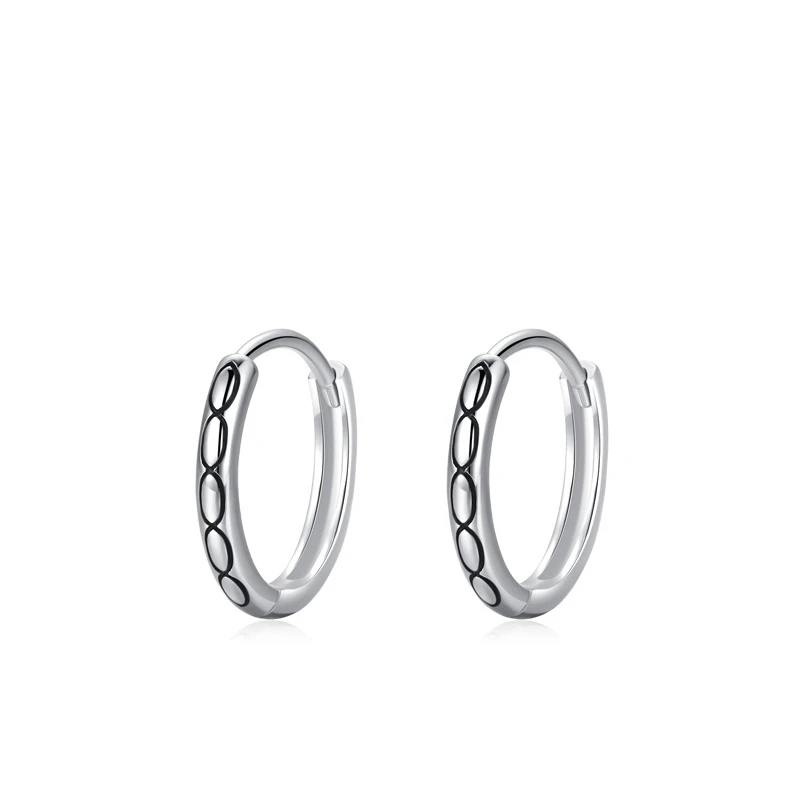 Customize Fashion Jewelry Ladies 925 Silver Earrings Vintage Classic Sterling Silver Hoop Earrings