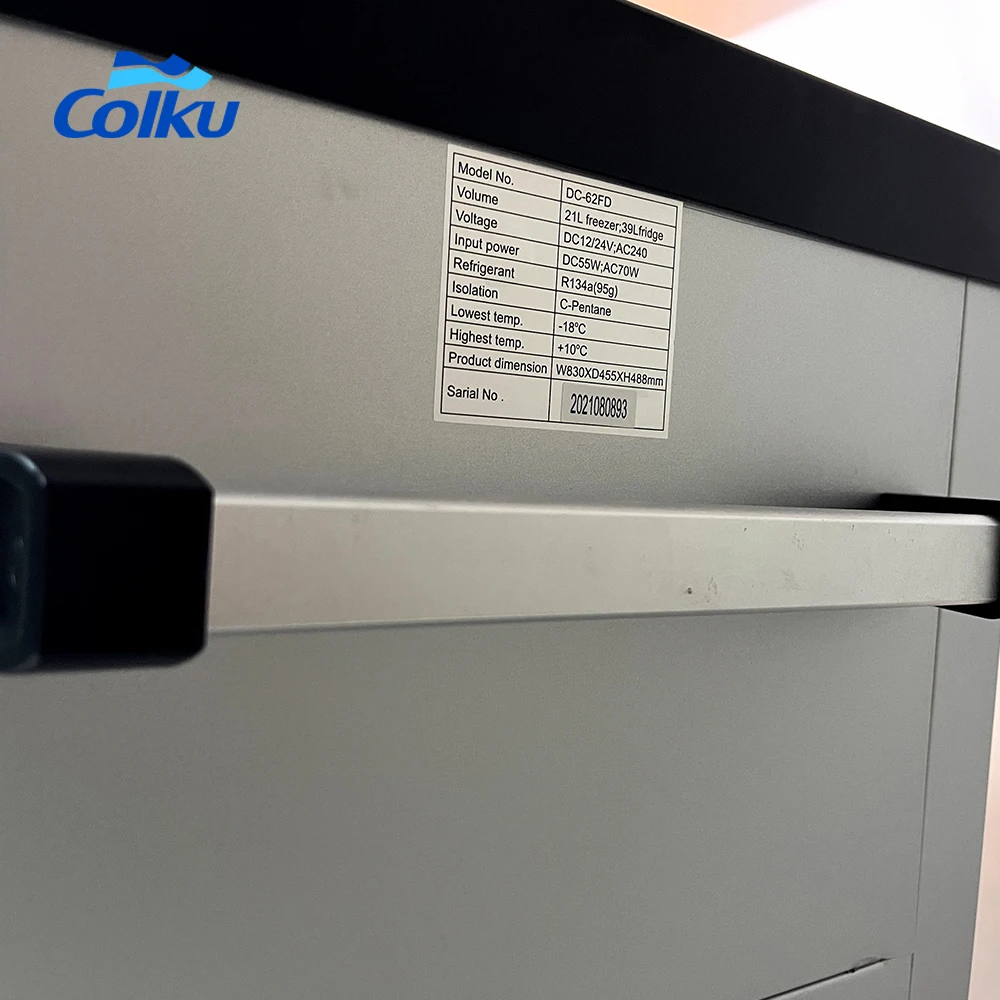 hot sale double door car fridges and deep freezers with digital display and high quality compressor 60L dual zone