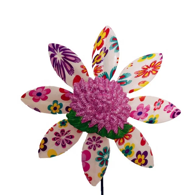 Osgoodway Multicolor Plastic Rose Windmill Hot Sale Indoor Balcony Decor Toy Garden Ornament & Stake Decoration for Home