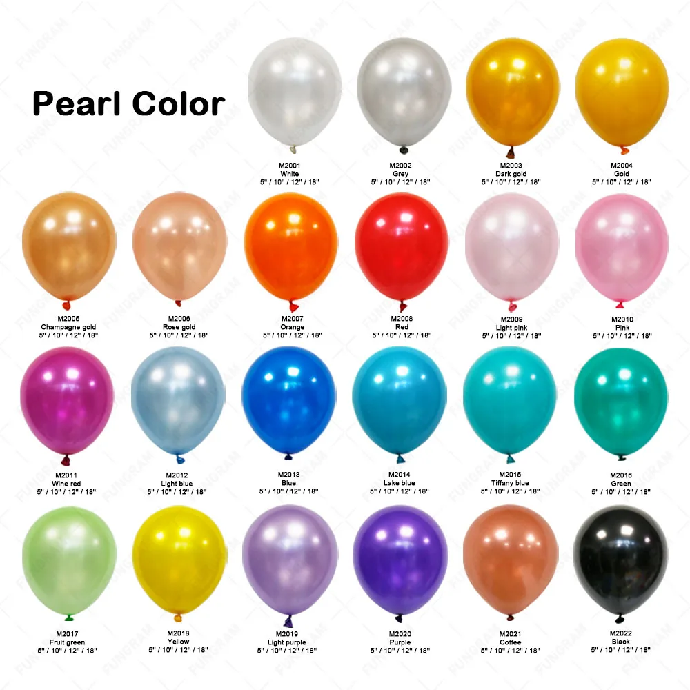 Wholesale Globos Latex 12Inch Pearl Latex Balloons for Wedding New Year Party Decoration Golden Colour Light Pearl Latex Balloon