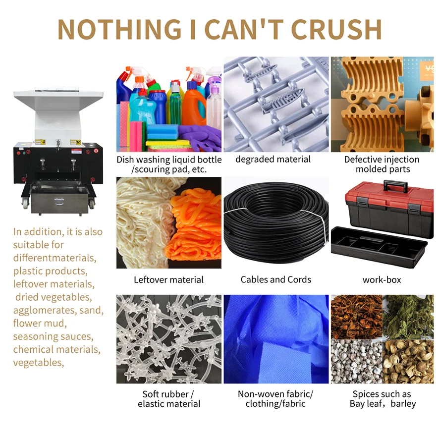 Best price PE PP PVC PET Waste Plastic Crusher Machine Plastic Shredder Machine Industrial Plastic Crushing